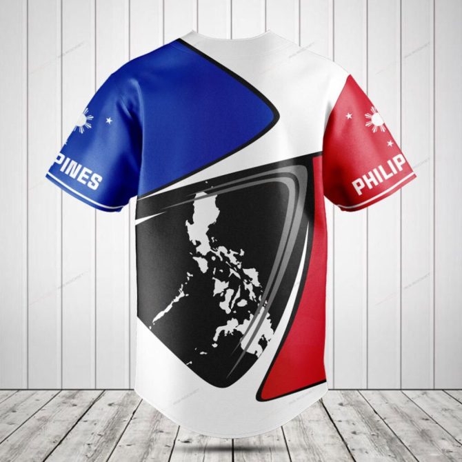 Custom Philippines Baseball Jersey – Personalized Name & Flag Design - Image 2