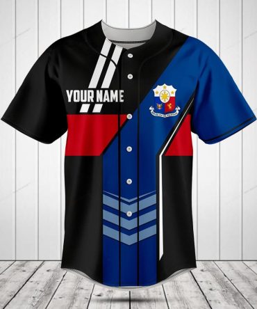 Customizable Philippines Flag Baseball Jersey – Unique Design, Add Your Name!