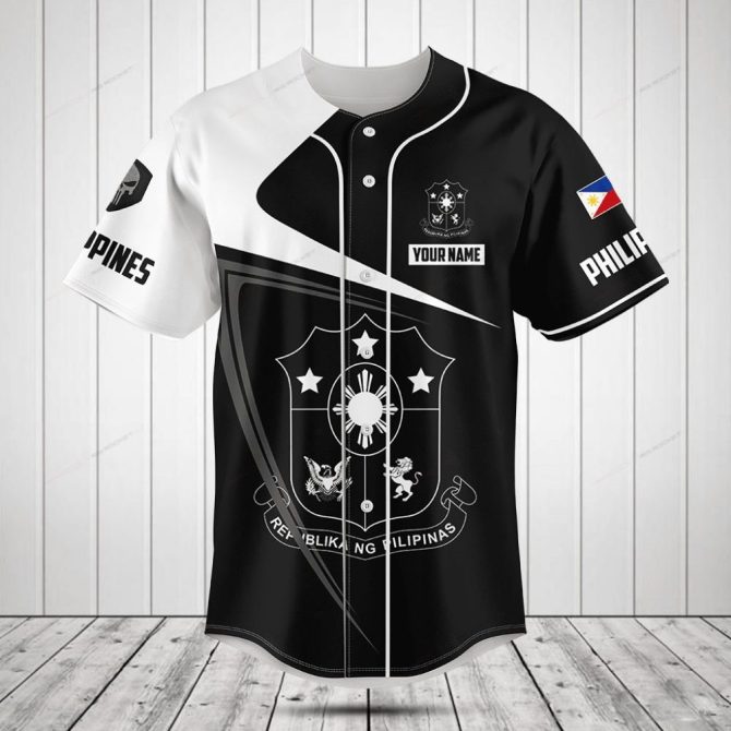 Custom Filipino Flag Baseball Jersey - Personalized Name, Stylish Design, Premium Quality