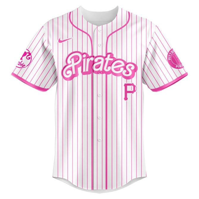 Custom Barbie Night Game Jersey - Personalized Pink Pirates Baseball Shirt - Image 2