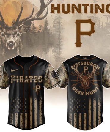 Hunting-Themed Sports Jersey With Camo Sleeves – Perfect For Outdoor Enthusiasts