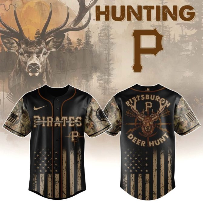Hunting-Themed Sports Jersey With Camo Sleeves – Perfect For Outdoor Enthusiasts