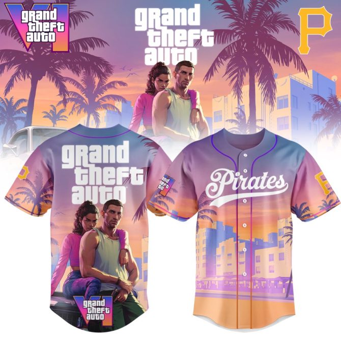 Grand Theft Auto Inspired Pirates Sunset Jersey – Vibrant Gaming Gear For Fans