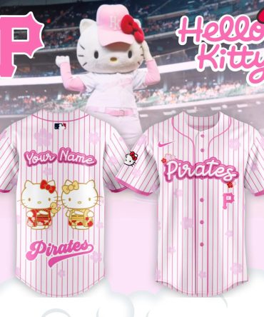 Custom Hello Kitty Pirates Baseball Jersey – Personalized Pink Mlb Fan Gear