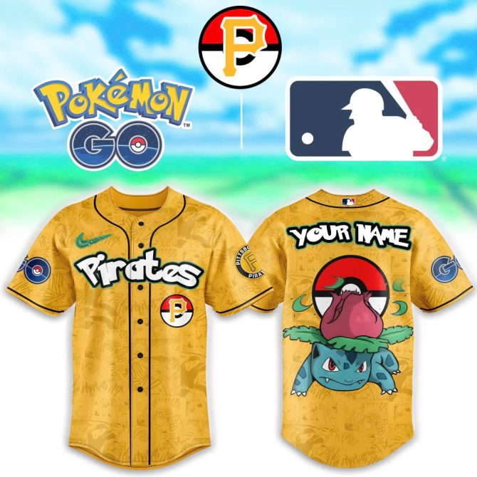 Customizable Pokémon Go Pirates Baseball Jersey – Unique Mlb Fan Gear With Your Name