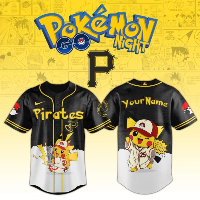 Custom Pokémon Night Pirates Jersey With Pikachu Design - Personalized Sportswear