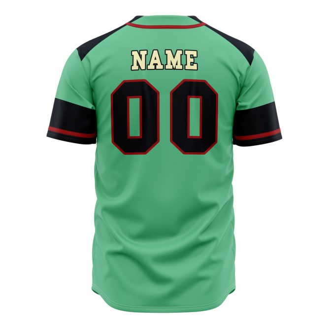 Custom Green Baseball Jersey – Futuristic Planet Design, Personalized Name & Number - Image 3