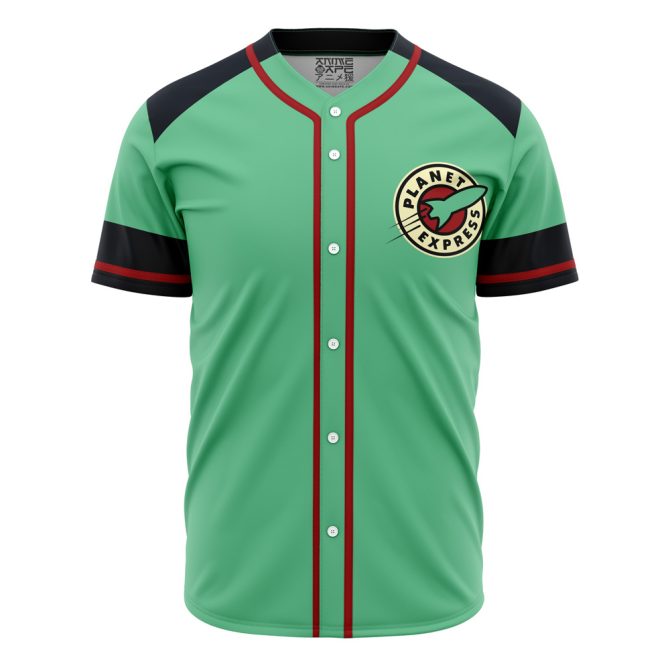 Custom Green Baseball Jersey – Futuristic Planet Design, Personalized Name & Number - Image 2