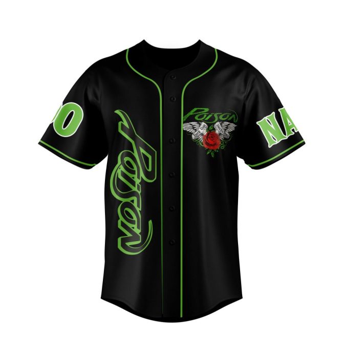 Customizable Poison Christmas Baseball Jersey - Festive Skull Design, Add Name & Number - Image 2