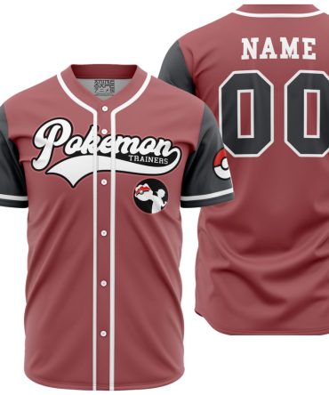 Customizable Pokémon Trainer Baseball Jersey – Unisex Gamer Apparel