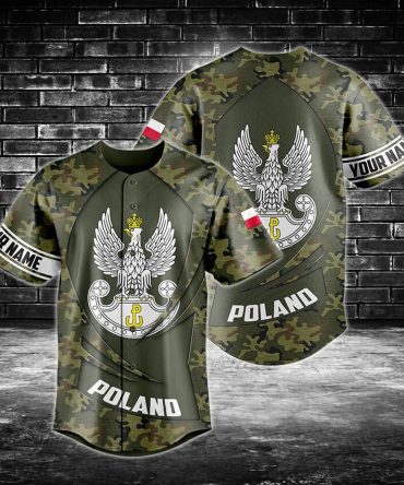 Customizable Poland Camo Jersey - Personalized Name & Eagle Emblem