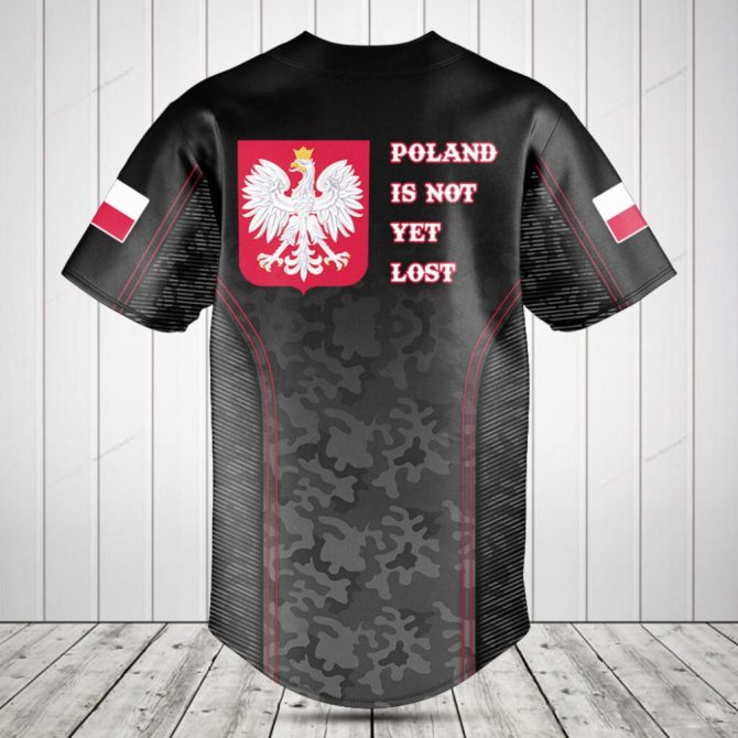 Custom Black Camo Baseball Jersey - Personalized Name & Flag Patch - Stylish Athletic Wear - Image 2