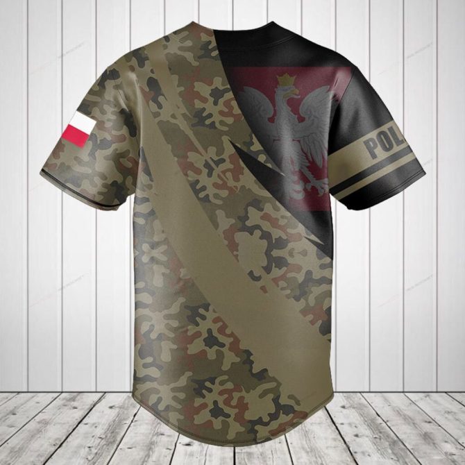 Customizable Polish Eagle Camo Baseball Jersey - Unique Design, Perfect Gift! - Image 2