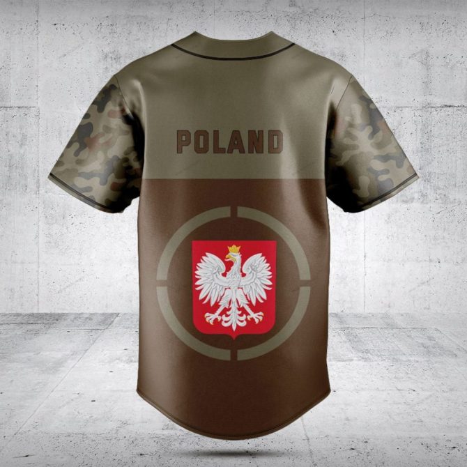 Custom Polish Eagle Camouflage Baseball Jersey - Personalize Your Style Now! - Image 2