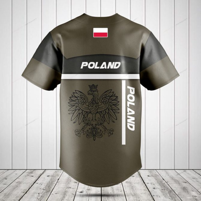 Customizable Poland Flag Baseball Jersey - Personalized Name & Design - Image 2
