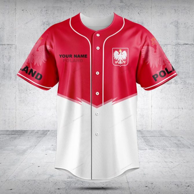 Custom Poland Baseball Jersey - Personalized Sportswear With Eagle Emblem