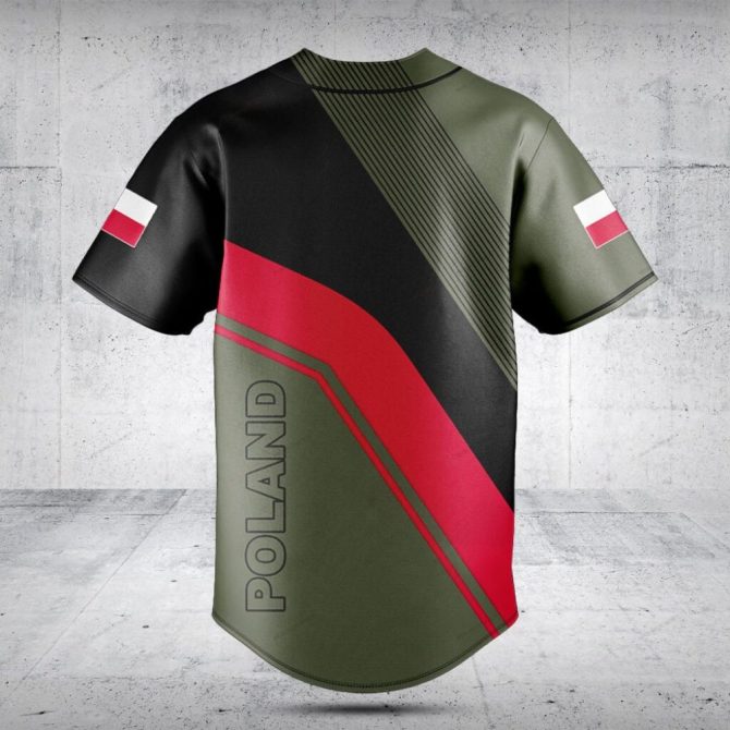 Custom Polish Flag Baseball Jersey - Personalized Name & Flag Design - Show Your Pride! - Image 2