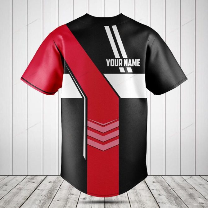 Customizable Black & Red Baseball Jersey With Poland Eagle Design – Personalize Your Name - Image 2