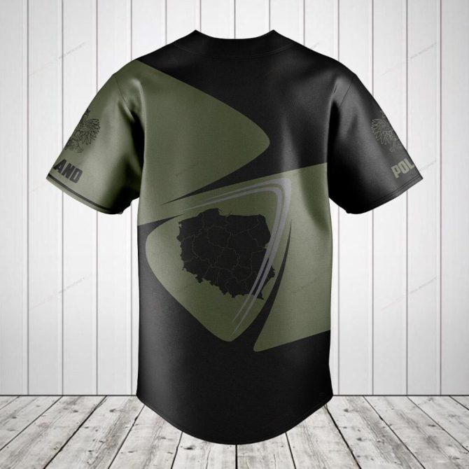 Custom Polish Map Baseball Jersey - Personalized Name & Flag Design - Unique Gift Idea - Image 2