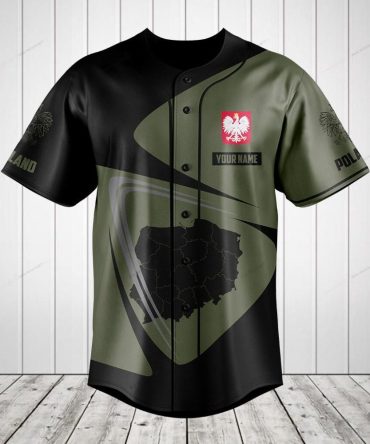 Custom Polish Map Baseball Jersey - Personalized Name & Flag Design - Unique Gift Idea