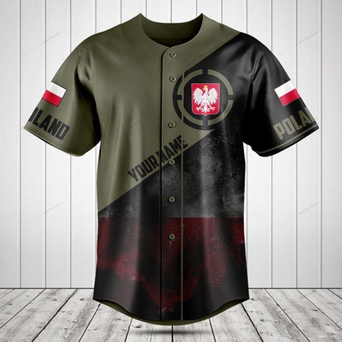 Custom Poland Baseball Jersey - Personalized Name & Flag Design - Unisex Sportswear
