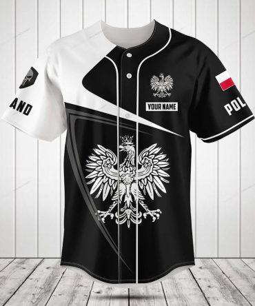 Custom Poland Eagle Baseball Jersey – Personalized Name & Number – Stylish Polish Pride Tee