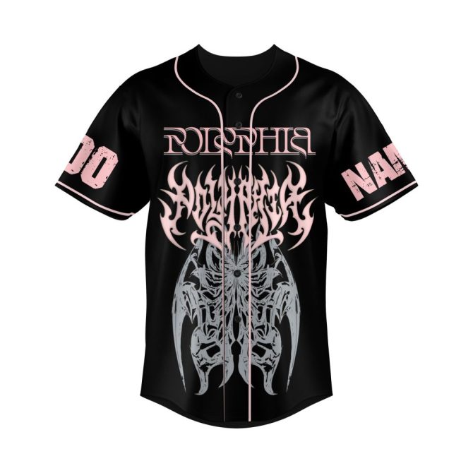 Custom Gothic Baseball Jersey - Personalized Name & Number, Unique Dark Art Design - Image 2
