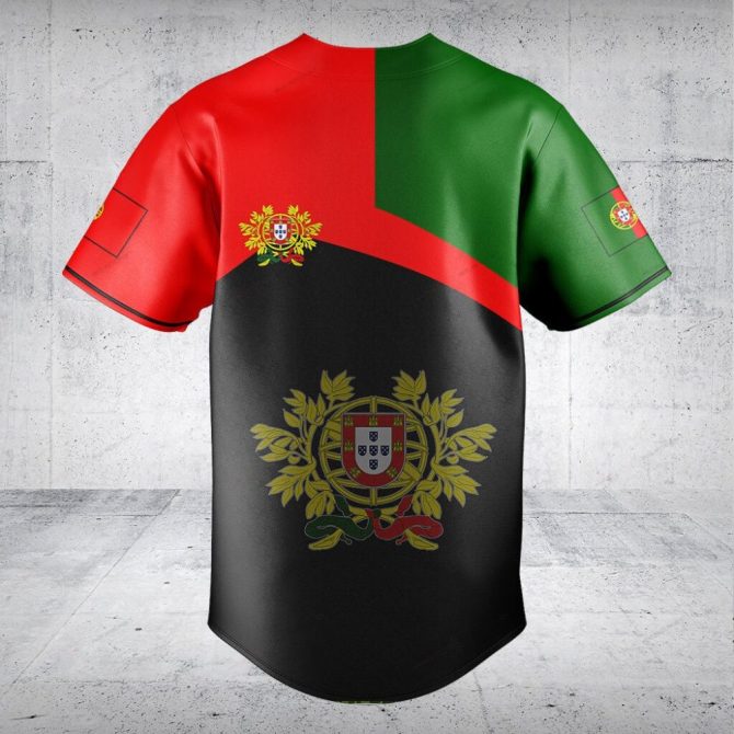 Customizable Portugal Flag Baseball Jersey - Personalized Sports Apparel Gift - Image 2