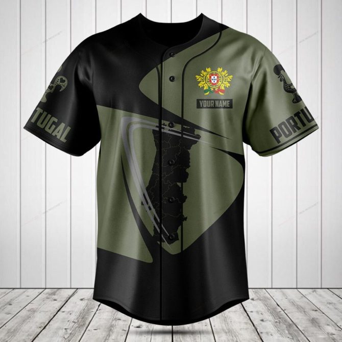 Custom Portugal Baseball Jersey - Personalized Name & Stylish Design