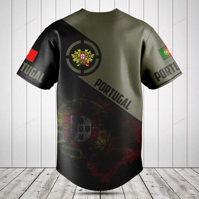 Custom Portugal Baseball Jersey – Personalized Name & Flag Design, Perfect Gift Idea - Image 2