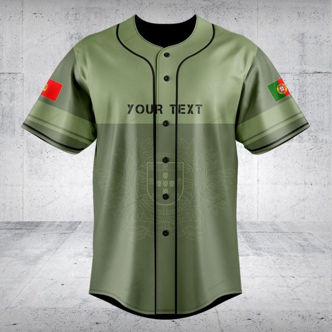 Customizable Portugal Flag Baseball Jersey - Personalized Sportswear Gift