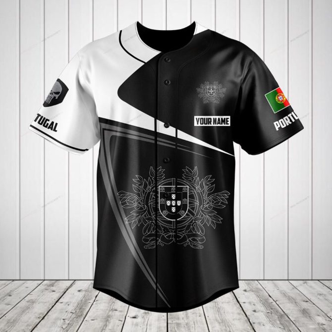 Custom Portugal Baseball Jersey - Personalized Unisex Sportswear With Flag & Crest Design