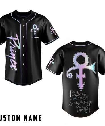 Customizable Prince Tribute Jersey – Stylish Black Baseball Shirt With Iconic Symbols