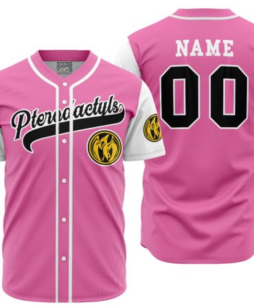 Custom Pink Pterodactyls Baseball Jersey – Personalized Name & Number, Stylish Team Gear