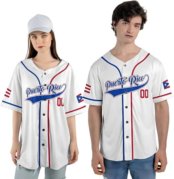 Custom Puerto Rico Baseball Jersey – Personalize Name & Number, Stylish Island Pride Shirt - Image 4