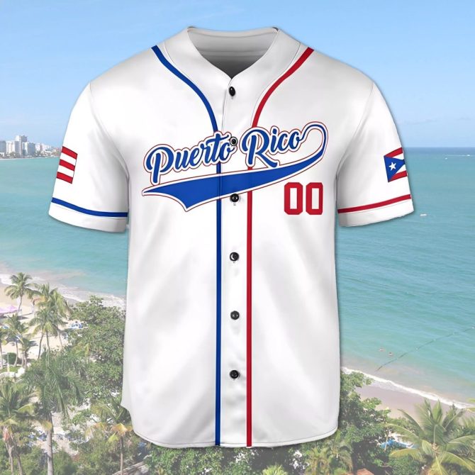 Custom Puerto Rico Baseball Jersey – Personalize Name & Number, Stylish Island Pride Shirt - Image 2