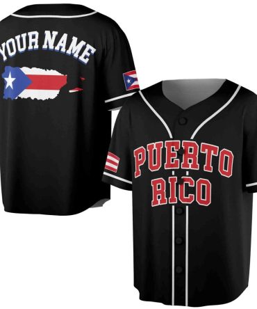 Custom Puerto Rico Baseball Jersey - Personalized Name & Flag Design