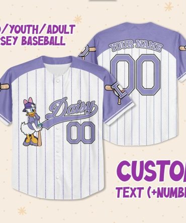 Custom Baseball Jersey For Kids/Youth/Adults - Personalized Name & Number - Daisy Design