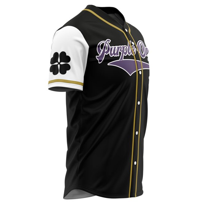 Purple Orcas Baseball Jersey - Stylish Black & White Design With Unique Emblem - Perfect For Fans & Casual Wear - Image 2