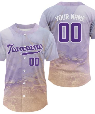 Customizable Purple Gradient Baseball Jersey - Personalize Team Name & Number!