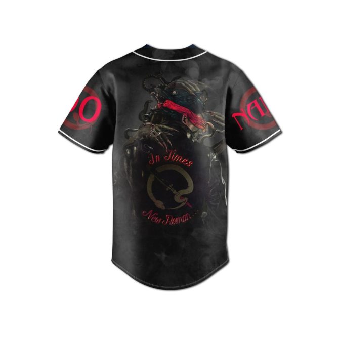 Custom Name & Number Gothic Rock Baseball Jersey – Unique Design, Perfect For Music Fans - Image 3