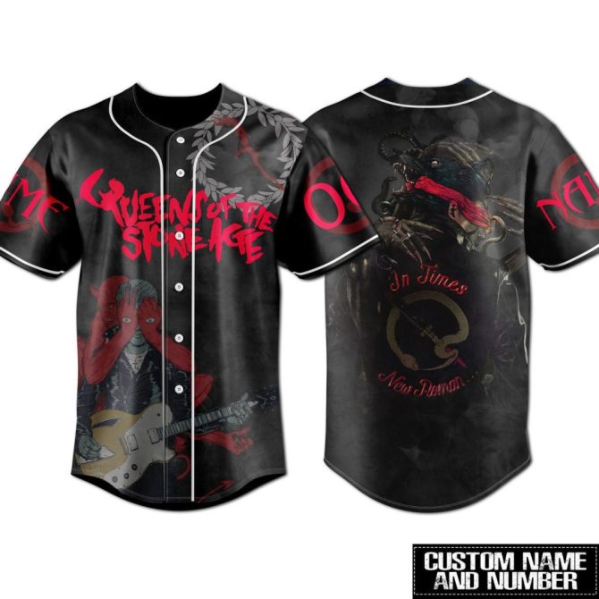 Custom Name & Number Gothic Rock Baseball Jersey – Unique Design, Perfect For Music Fans