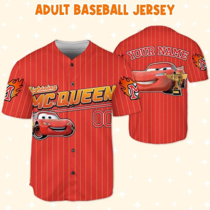 Custom Lightning Mcqueen Baseball Jersey – Kids/Youth/Adult – Personalized Cars Design - Image 6