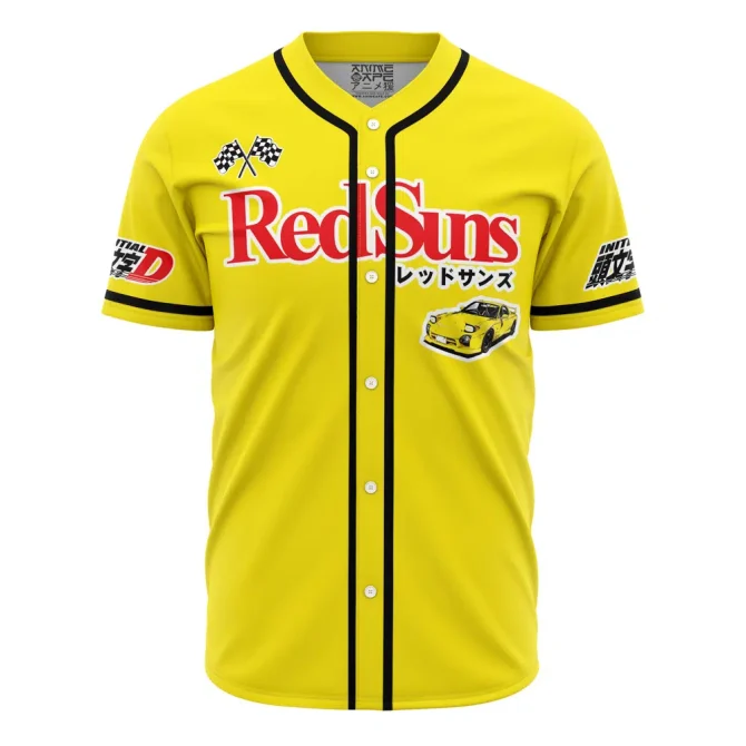 Anime-Inspired Yellow Racing Jersey - Redsuns Design For Fans & Collectors