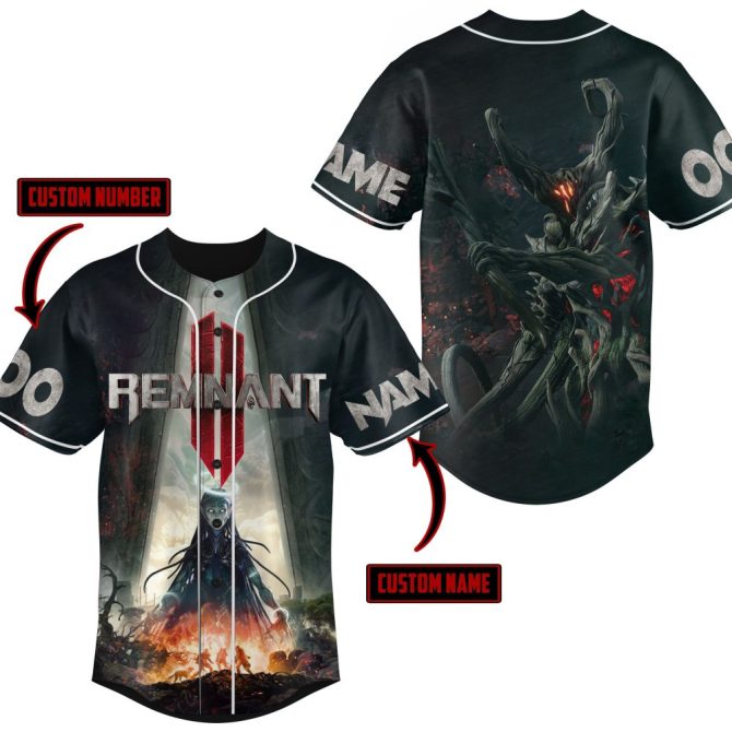 Custom Remnant Baseball Jersey – Personalized Name & Number, Unique Gamer Design