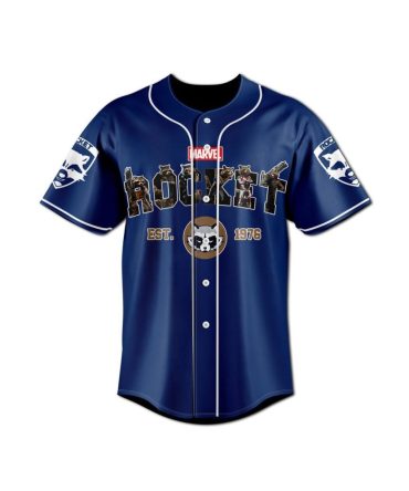Marvel Rocket Raccoon Baseball Jersey - Limited Edition Navy Blue Sportswear
