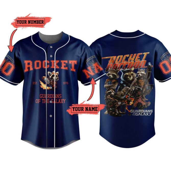 Customize Your Guardians Of The Galaxy Rocket Raccoon Jersey - Add Name & Number!