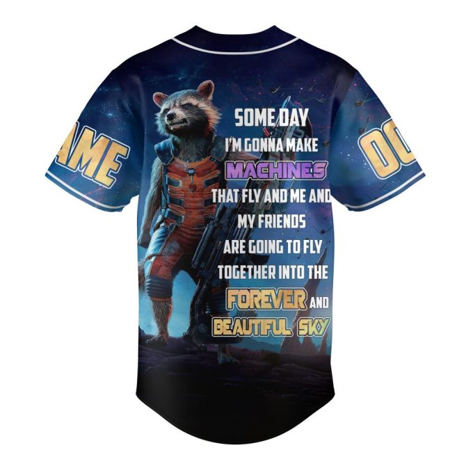 Custom Rocket Raccoon Jersey - Personalized Name & Number - Unique Galaxy Design - Image 3