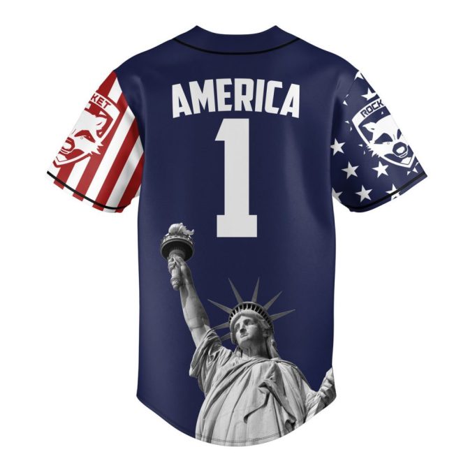 Custom Usa Baseball Jersey – Personalized Name & Number, Patriotic Design - Image 3