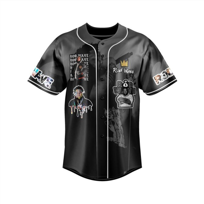 Exclusive Rod Wave Nostalgia Tour Baseball Jersey – Stylish Black Graphic Design - Image 2